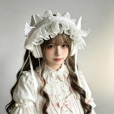 Lace Lolita Wing Angel Headband Gothic Head Wrap New Cosplay Headdress  Women