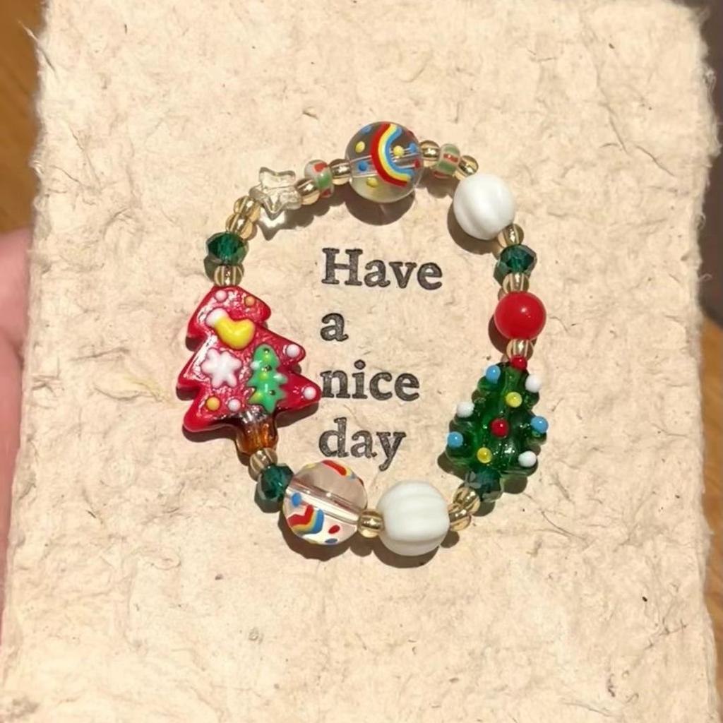 Christmas Bracelet Cute Santa Claus Gingerbread Man Bracelet Christmas Eve Gift Girlfriend Bracelet Jewelry Bangles for Women