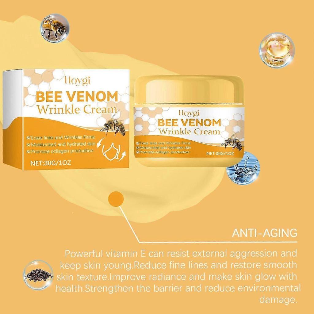 Bee Venom Wrinkle Removal Cream, Bee Venom Anti-Wrinkle Firming Cream, Bee Venom Cream, Moisturizing & Hydrating Skin, Lifting & Recovery for All Skin