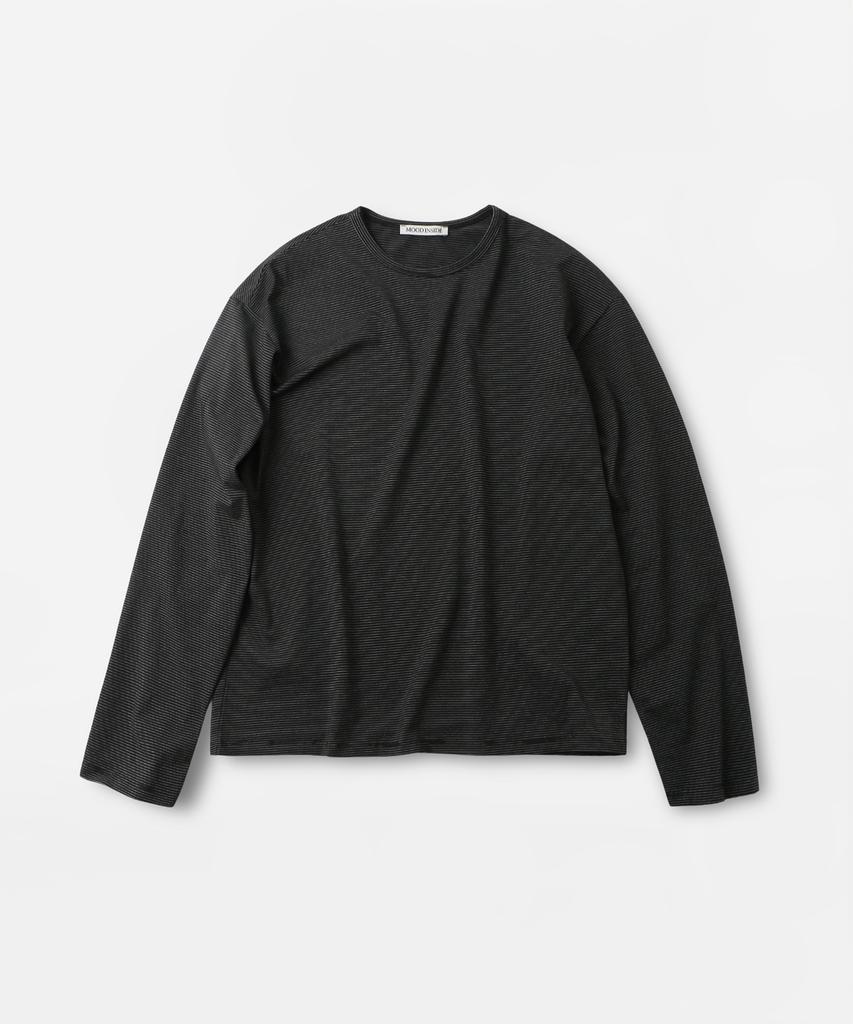MOOD INSIDE Stripe Tension Long Sleeve_Black