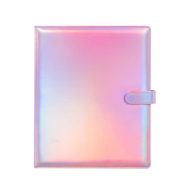 Laser Binder A4 Gradient Rainbow Photocard Collect Book Large 9Grid Life 4Grid Card Holder PU Album with Button Kpop Gift