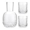 Nachttisch-Wasserkanne Set Weiß Dickes Glas 880ml Nachttischkrug mit 400ml Trinkglas für Nachttischablage