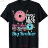 Donut Sprinkles Big Bro Gender Reveal Pregnancy Baby T Shirt Vintage Stretched Comfortable Slightly Breathable Soft