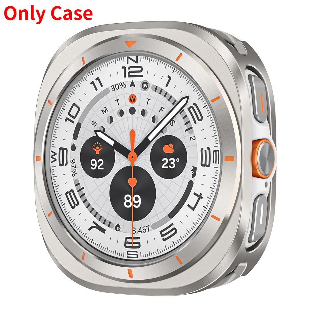 Pasek/Etui 2W1 dla Samsung Galaxy Watch Ultra(2025) 47mm Ultra(2025) 47mm Metalowa Stopowa Koperta Nylonowa Pętla Bransoleta Luksusowa Pokrywa