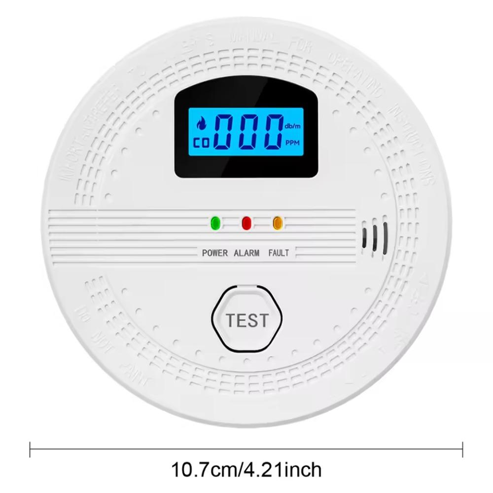 LED Indicator Fire CO Alarm LCD Digital Display CO Gas Monitor Alarm Portable CO Sensor  Home Use