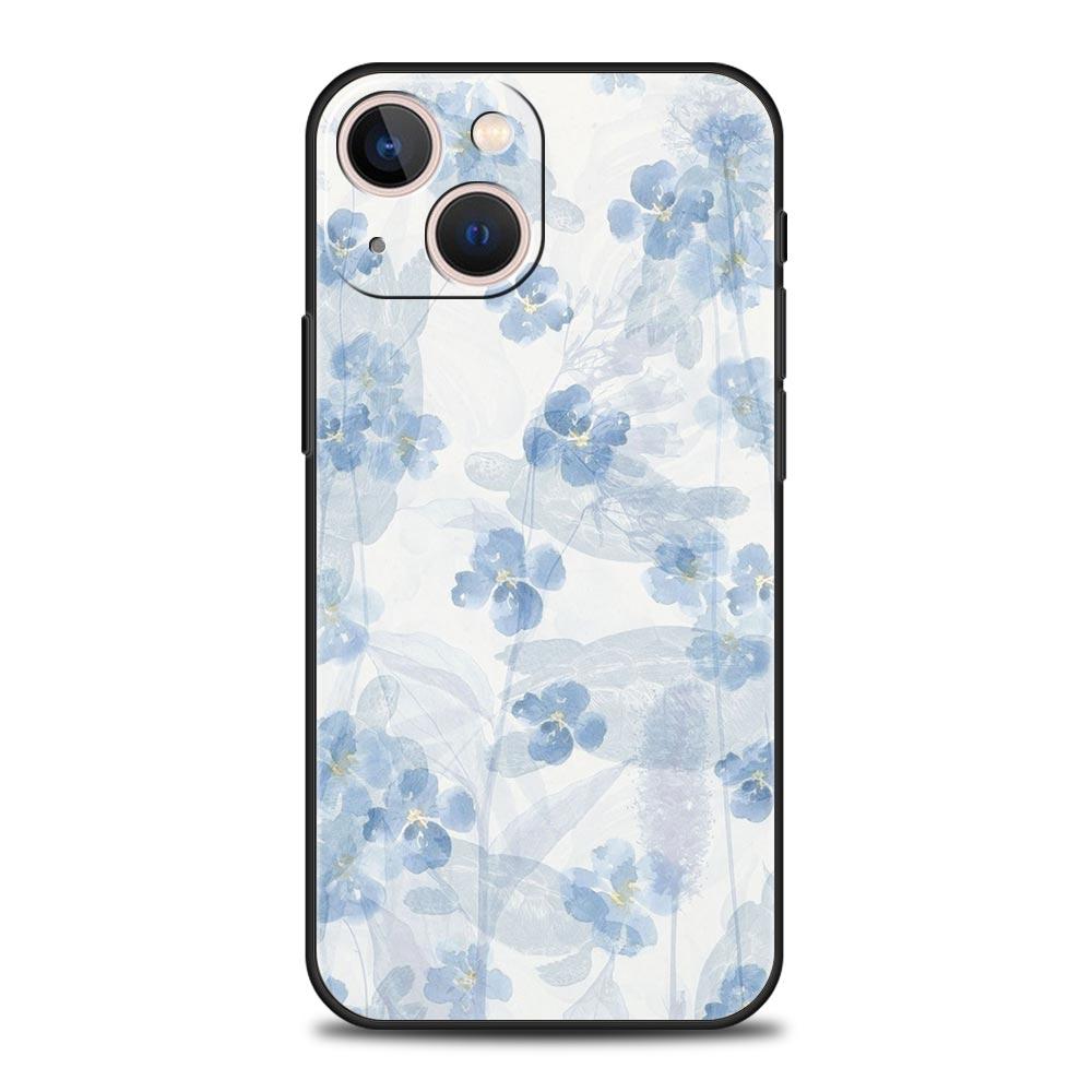 Phone Case For iPhone 17 16e 15 14 13 12 11 Pro Max SE 7 8 Plus Shell iPhone 16 Soft TPU Cover Soft Pale Little Flower