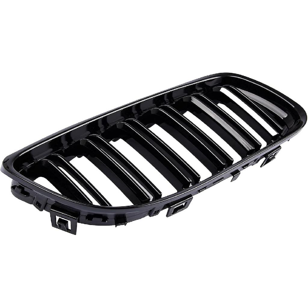 Front Bumper Kidney Grille, Pair Gloss Black Grill Double Line Compatible with 2009-2011 BMW E90 328i 318i 320i 323i 325i 330i 335i