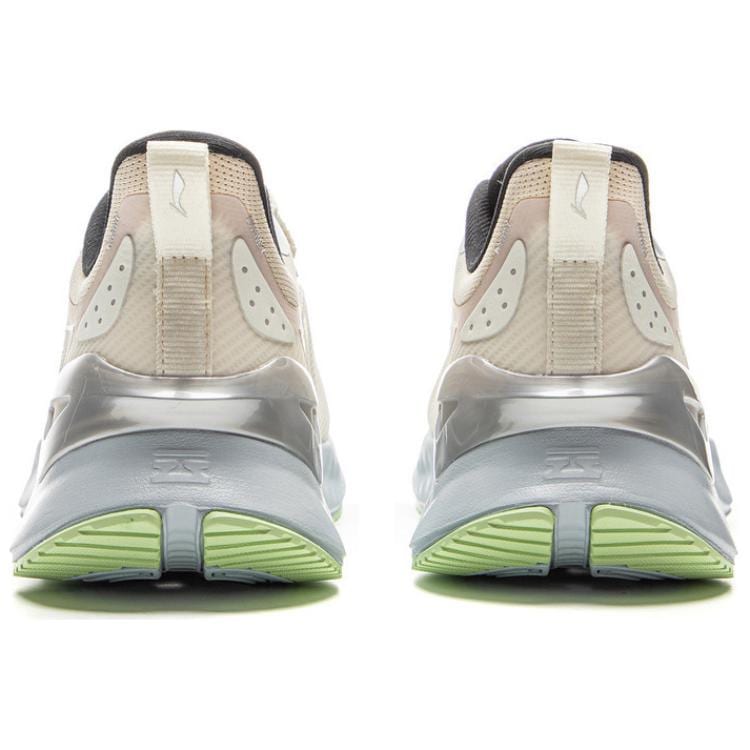 Li Ning Cushioning Slip Resistant Abrasion Resistant Low Top Casual Running Shoes Men's Ivory ARHV021-5