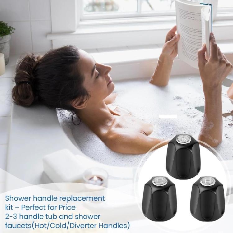 Temperature Resistant Shower Knobs Steel Tub Faucet Handle Trim Set Hot Cold Diverter Knob Replacement for Home