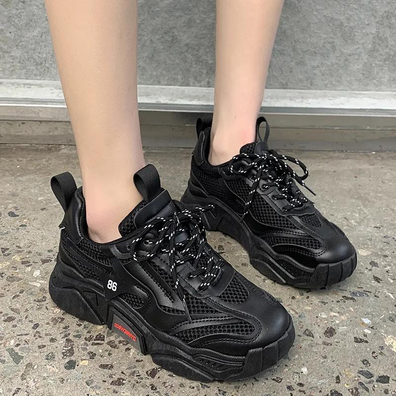 Fashion 2025 New Women's Luxury Sneakers Fashion Trend Casual Board Shoes Youth Thick soled Height Increasing Sports Running Shoes
