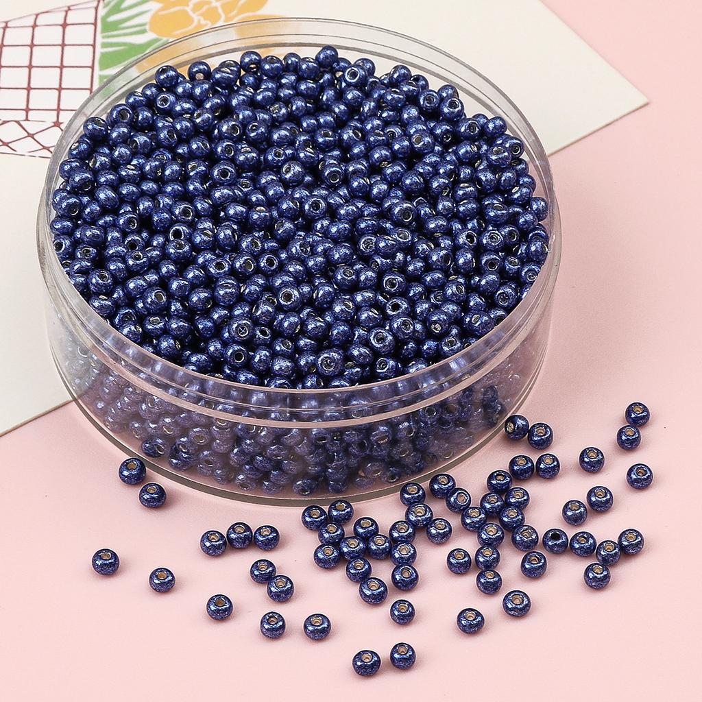 Glas Reisperlen Metall Mineralfarbe Perlen Handgemacht DIY Perlenkette Armband Zubehör Materialien Perlen zur Schmuckherstellung