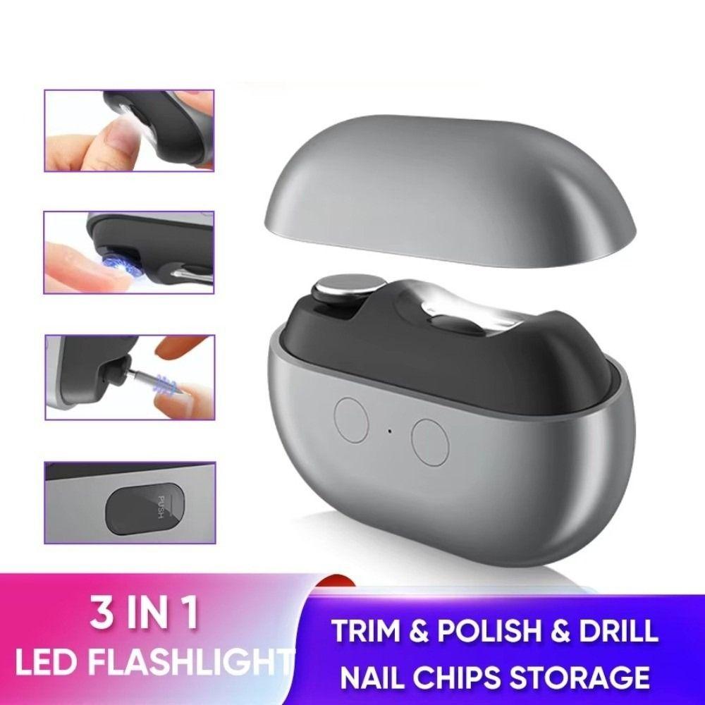 Portable Smart Nail Clipper for Seniors with LED Light Toenail Trimmer