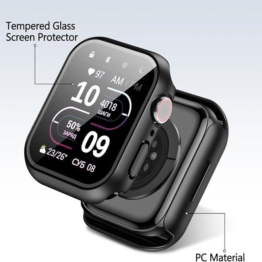 Case for Apple Watch 9 8 7 45mm 44mm 41mm 40mm PC Screen Protector Cover IWatch Series 4/5/6/SE/7/8 SmartWatch Accessories Glass