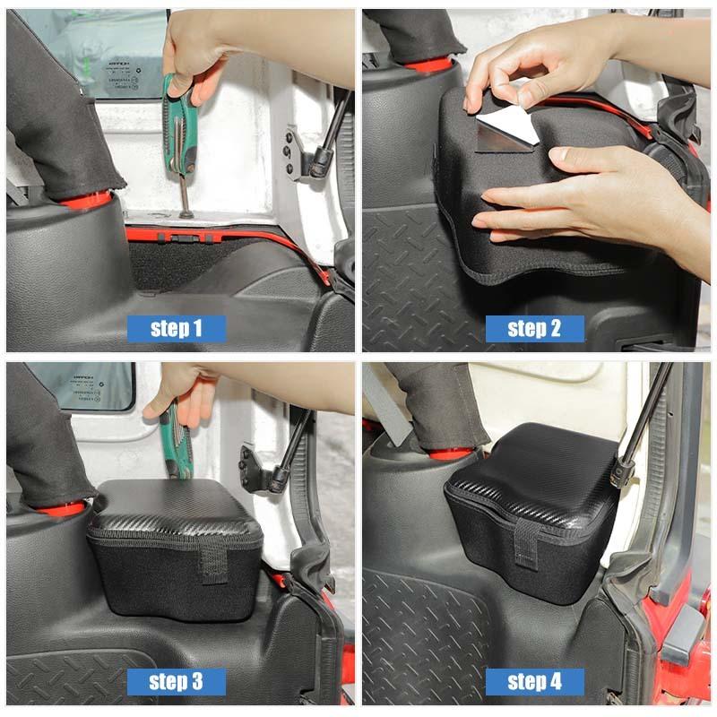 For Jeep Wrangler JK 2011-2017 4-Door Version Car Trunk Side Storage Box Organizer Container Interior Stowing Tidying Accessories