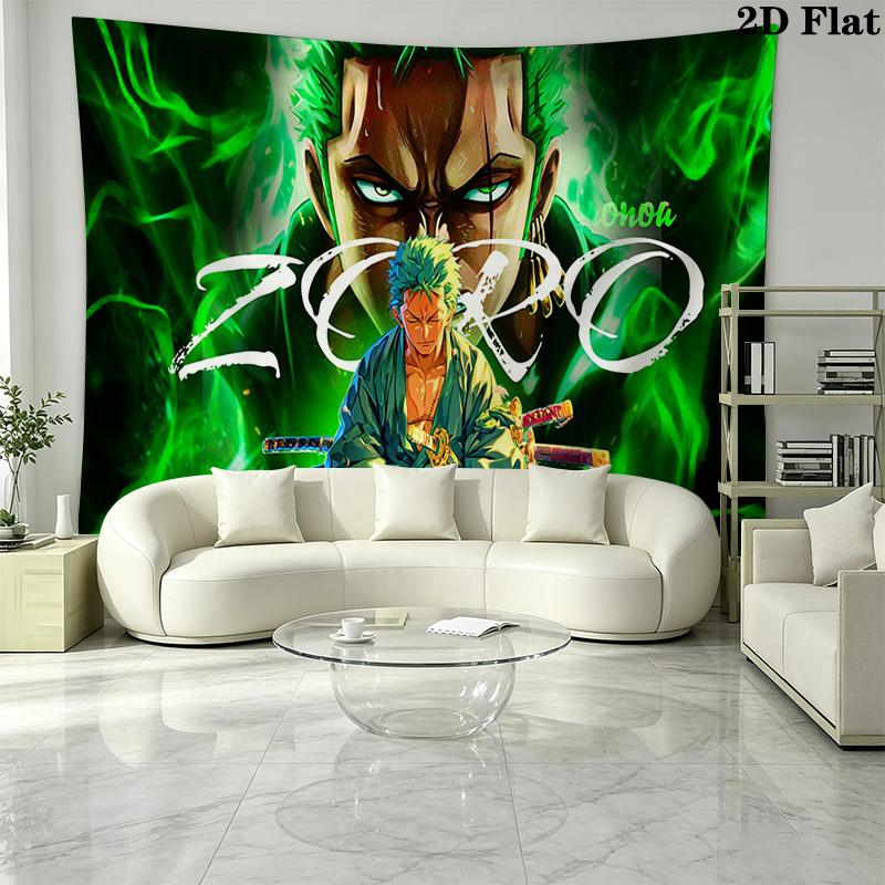 Roronoa Zoro Wall Tapestry Aesthetic Wall Hanging Printed Fabric Blanket Decorative Tapestries for Bedroom Living Room Home Decor