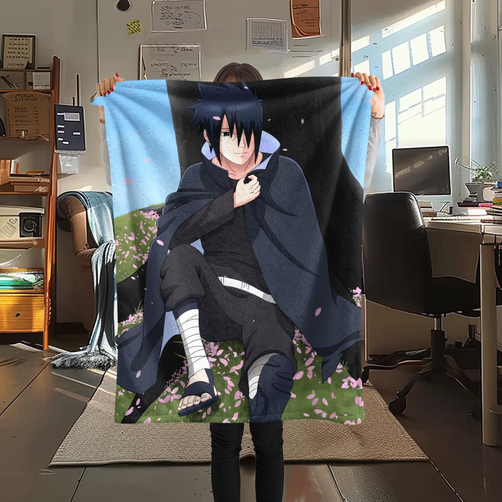 Sasuke Naruto pattern Flannel Blanket, High quality Comfortable for All Seasons, Home Decor, Warmth and Comfort, Perfect for Gifts.