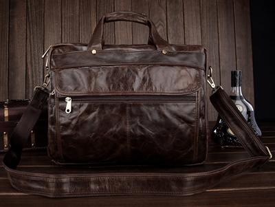 High Class Fashion Genuine Leather Briefcase Men Leather Business Bag  Portfolio Office Bag Messenger Tote 15.6"laptop Bag M001