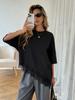 Women's Plus Size Summer Lace Patchwork Asymmetrical Hem Short Sleeve T-shirt