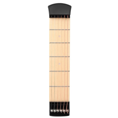 6-String Pocket Guitar Left-Handed - Compact Practice Guitar, Lightweight Design Perfect for Beginners, Traveling Musicians and Performers.
