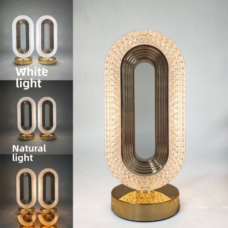 Elegant Water Crystal Night Light With Touch Control For Bedroom And Living Room Decor