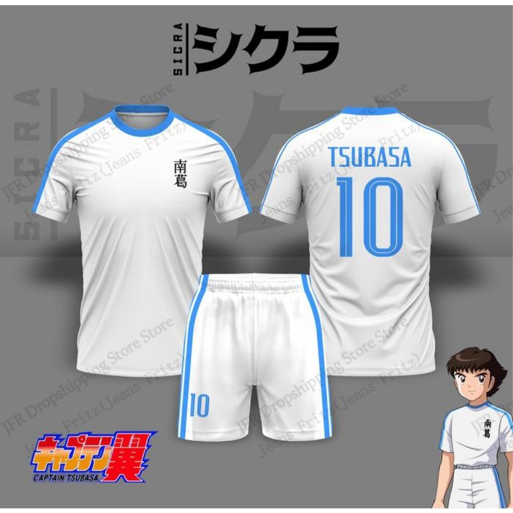 Jersey Set Anime Captain Tsubasa Nankatsu Anime Football 3d Print Set Men Fashion T-shirt+Short 2Piece Sport Tracksuit Suit Kids