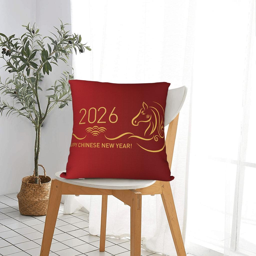 Chinese New Year Pillowcases Retro Trendy Pillow Case For Sofa Couch Bed Living Room Soft Pillow Cover