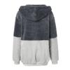 Women's Fashion Color Blocking Hooded Stitched Long Sleeve Zipper Plush Sweater