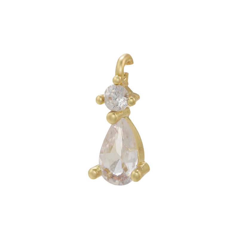 Light Luxury Copper Gold-Plated Micro-Inlaid Colored Diamond Small Water Drop Pendant Diy Jewelry Accessories Vd1315