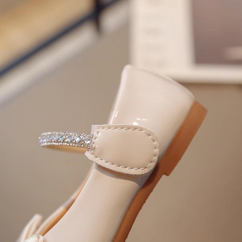 Children's Leisure Princess Shoes Autumn New Bow Girl's Little Leather Shoes Soft Sole Anti slip Little Girl Single Shoes
