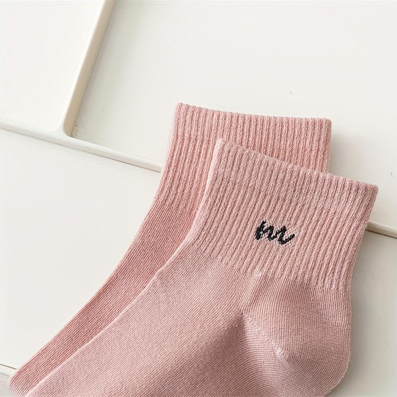 7 Pairs Letter Print Socks Comfy & Breathable Sports Short Socks Women's Stockings & Hosiery Soft & Comfy All-match Short Socks