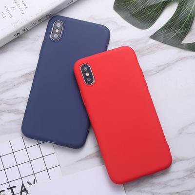 Einfarbige Silikonhülle Telefon iPhone Cover Schutz für XS Max/XS/X/7/8/7P/8P