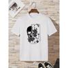 Stand Up for Your Beliefs Skull&Flowers Printing Men's T Shirt Short Sleeve Casual Sports Clothing Summer Couple Outfit Matching