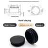 Black Round Plastic End Cap for Chair and Table Legs, Stainless Steel Plug, Tube Stopper
