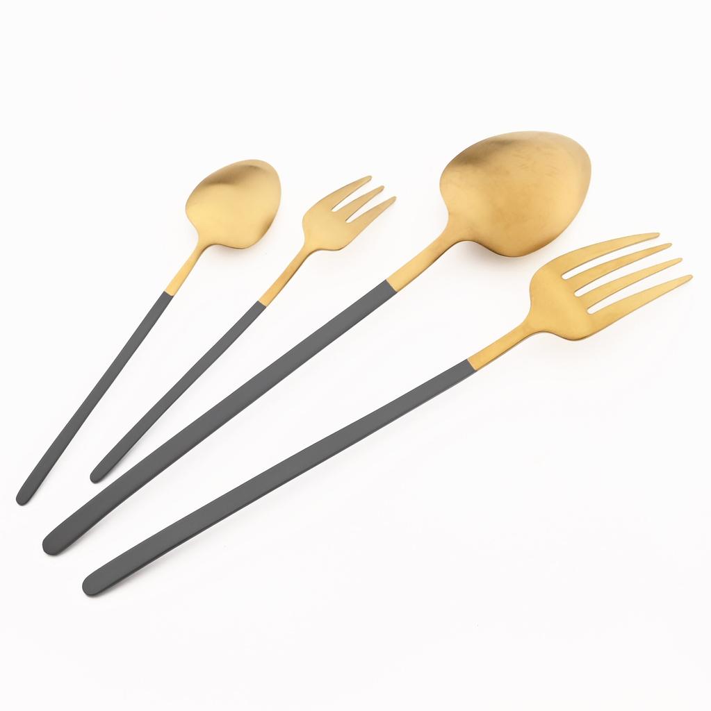 24Pcs Gold Cutlery Set 304 Stainless Steel Dinnerware Set Dinner Knives Forks Coffee Spoon Silverware Kitchen Flatware Tableware