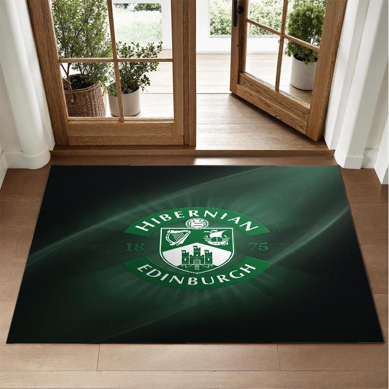 Hibernian FC Design Crystal Velvet Rug Soft Decorative Mat for Bedroom Entrance
