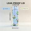 1PC Panda Bamboo Sprout Seamless Print 750ml Color Plastic Sports Water Bottle Leakproof Flip Straw Lid Suitable for Sports Office Home Use