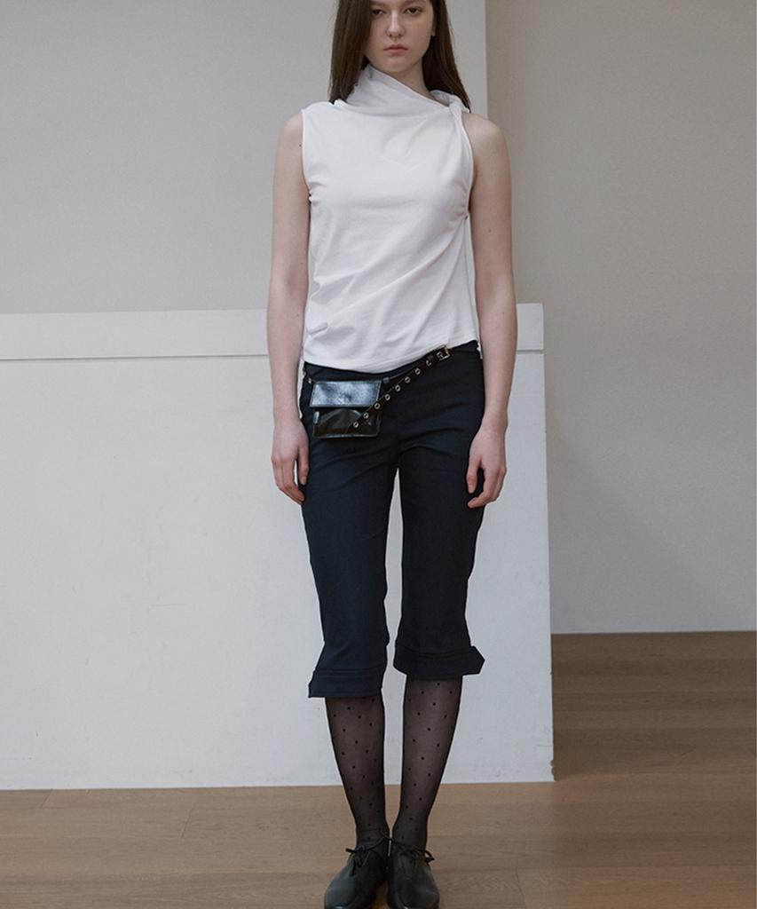 SIGREAT Stretch Snap Capri Pants_Navy