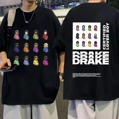 Raper Drake nowa, obszerna koszulka z certyfikatem kochanka chłopiec Album koszulka z nadrukiem unisex Hip Hop Casual śmieszne t-shirty unisex Streetwear