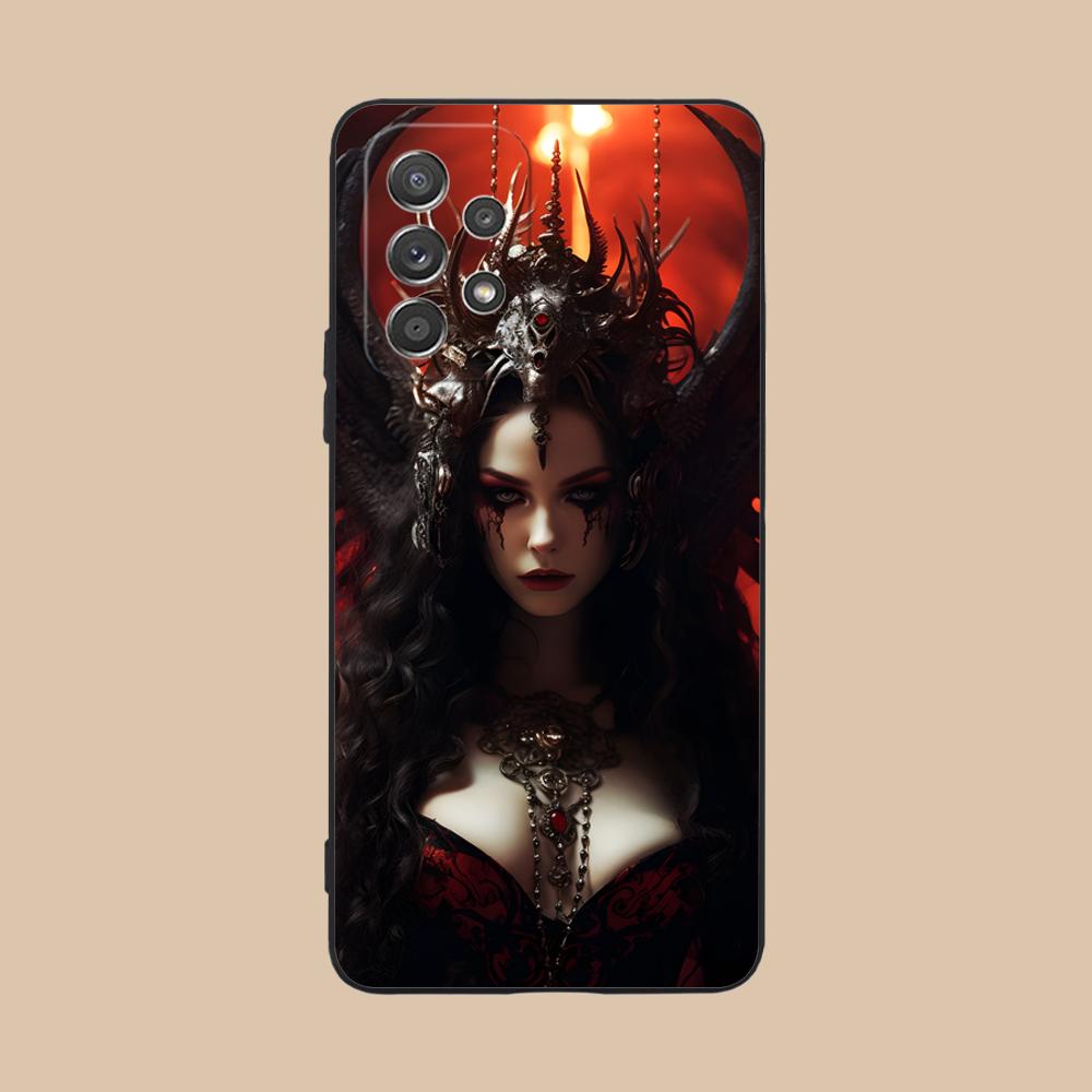 

Dark Goddess Lilith Phone Case for Samsung Galaxy M55 54 42 35 34 33 32 23 22 15 14 13 12 F55 5G Soft TPU Shockproof Cover Galaxy F04