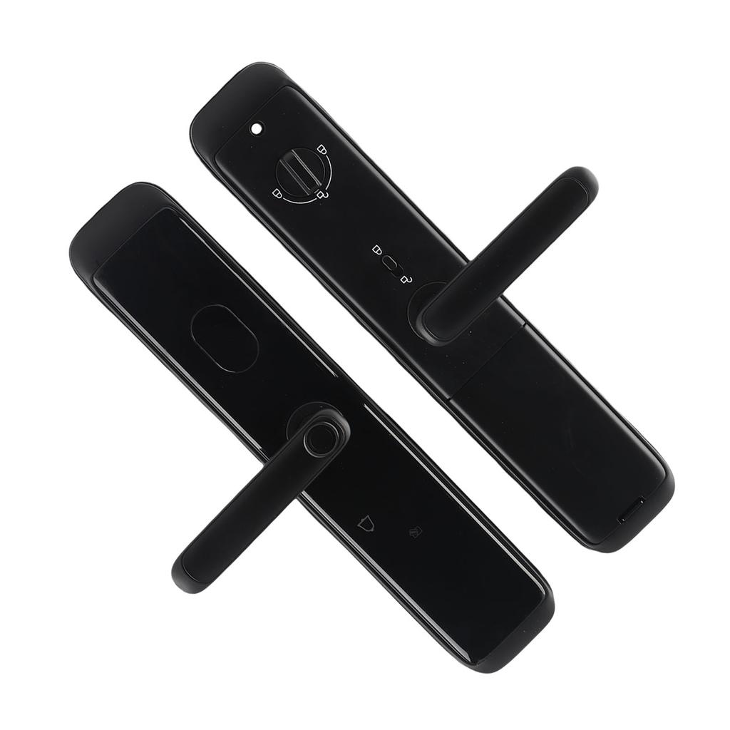 Smart Fingerprint Door Lock Bluetooth Password for Tuya APP Control Door Lock with Keys for Apartment Hotel 6V Black