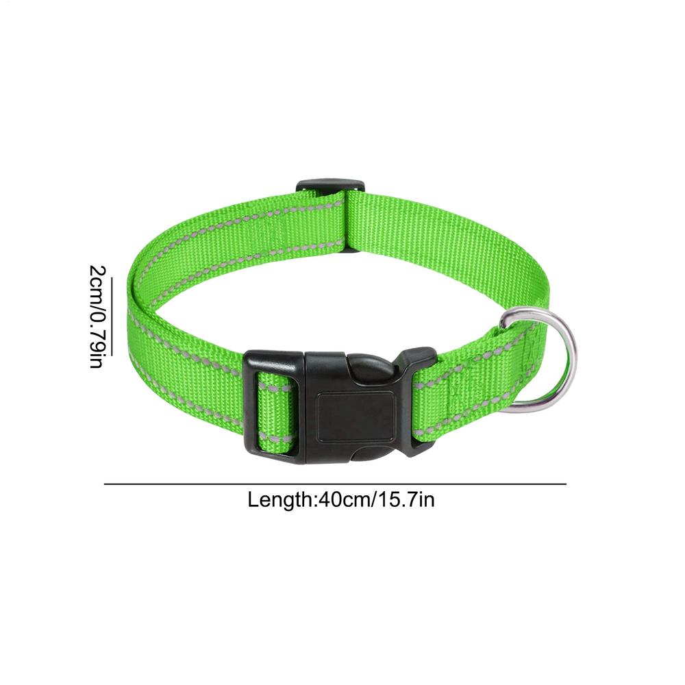 Reflective Dog Collar Adjustable Cat Collar Safety Nylon Pet Collar Durable Comfortable Reflective Pet Collar Pet Supplies