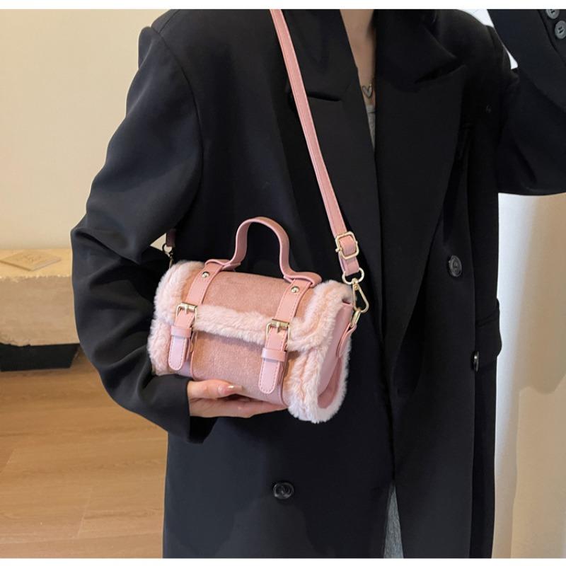 Autumn and Winter Shoulder Bags for Women New Lamb Plush Suede Ladies Small Square Crossbody Bags Bolsas Para Mujeres