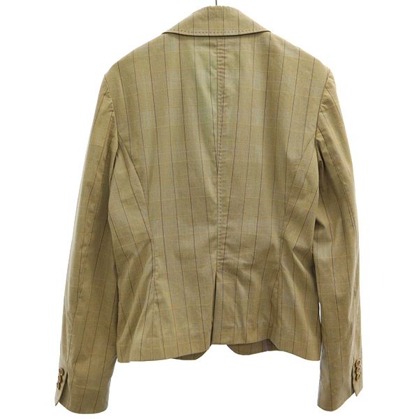 Paul Smith BLACK Check Pattern Tailored Jacket 40 Beige Women Used