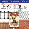 2D Flat, 1pc Vintage Chihuahua Warning Metal Aluminum Sign - 12x8 Inch (30x20cm) Aluminum for Wall Decor with "BEWARE CHihuahua on Patrol" Design