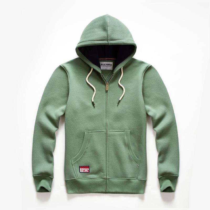 Wovey Effen Kleur Hoodie Mannen Mode Rits Lange Mouw Oversized Jas Jas Harajuku Gotisch Met Capuchon Sweatshirt 3XL groen