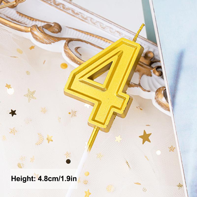 Golden Birthday Candles 0-9 Digital Cake Topper Number Wedding Cakes Dessert Decor Party Supplies Accessories