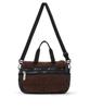 LeSportsac Official PUFFY MINI DUFFEL Shoulder Dark Chocolate Sherpa Bag/4080 Women's
