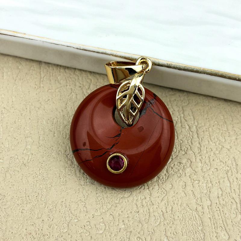 Chinese-Style Pink Crystal Pendant Necklace with Zircon