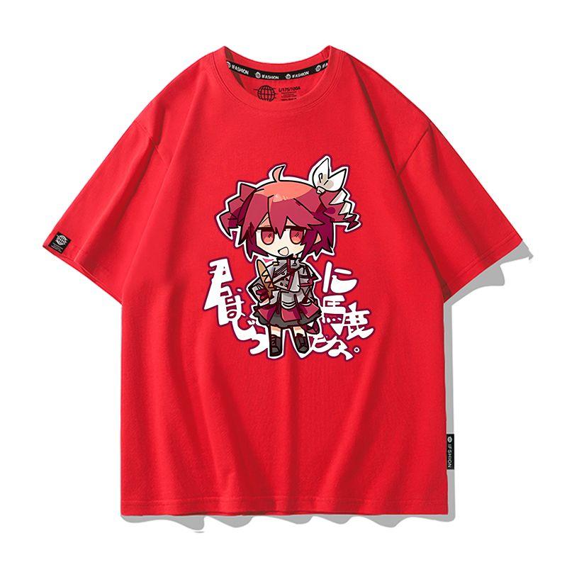 2026 New Anime Kasane Teto Cosplay Printed Short Sleeves TShirt Casual Tee Fashion Shirts Versatile in Summer Birthday Gifts