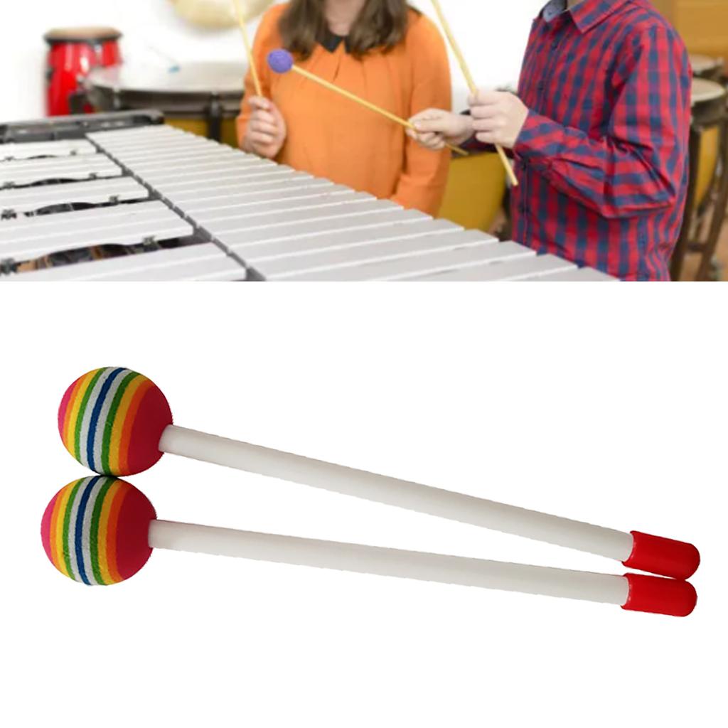 2 Pcs Kids Drumsticks Bright Color Pleasant Sound Plastic Hand Percussion Drum Stick for Music Education Entertainment